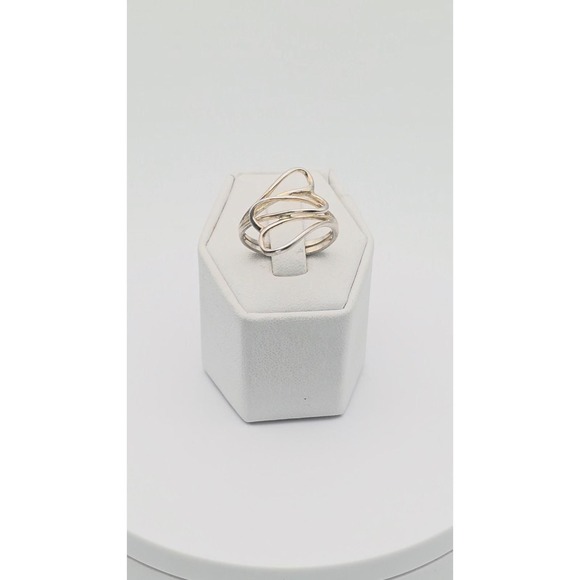 Vtg Intertwined Hearts Ring 925 Sterling Silver Solid Filigree Size 8 FREE $HIP! - Picture 1 of 10